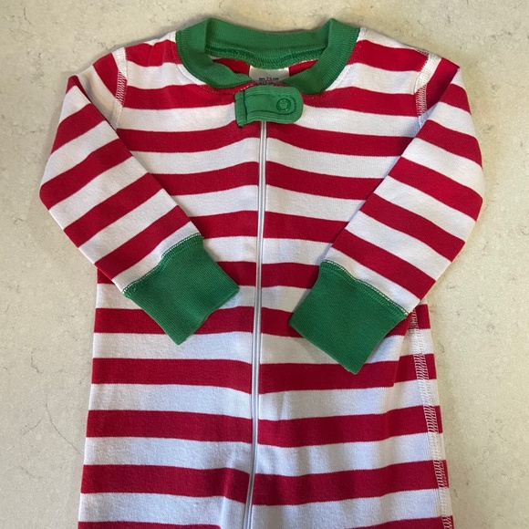Hanna Andersson Zip Up Sleeper Red Green 12-18m - Picture 6 of 6